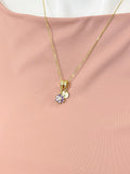 18K Gold Purple Flower Pearl Necklace – Cubic Zirconia Floral Jewelry