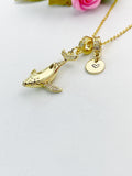 18K Gold Plated Whale Pendant Necklace – Cubic Zirconia Ocean Charm