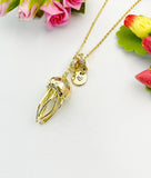 18K Gold Plated Jellyfish Pendant Necklace, Cubic Zirconia Charm, Ocean Beach Jewelry
