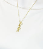 Seahorse Gold Necklace, Gift for Conservation Scientist, Wildlife Research Assistant, Field Technician, Ecologist, Biologist, N6931