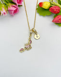 18K Gold Plated Crab Pendant Necklace, Cubic Zirconia, Ocean Beach Charm