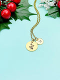 Gold Holly Flower Charm Necklace, N3836G