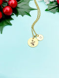 Gold Holly Flower Charm Necklace, N3836G