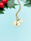 Gold Holly Flower Charm Necklace, N3836G
