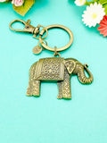Bronze Elephant Charm Keychain, N5823