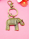 Bronze Elephant Charm Keychain, N5823