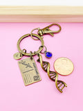 Bronze DNA Love letter Envelope Postcard Charm Keychain, N4669M