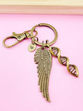 Bronze DNA Angel Wing Charm Keychain, N4669W