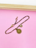 Bronze Sunflower Charm Necklace, N1573BR
