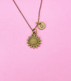 Sunflower Charm Bronze Necklace, N1573BR