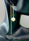Gold Pearl Chain Stud Earrings, Dainty Drop Style, Elegant Gift for Her, N6886