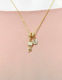 18K Gold Plated Jellyfish Cubic Zirconia Pendant Necklace, Ocean Gift Jewelry, N6889