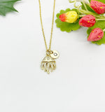 18K Gold Plated Jellyfish Cubic Zirconia Pendant Necklace, Ocean Gift Jewelry, N6893