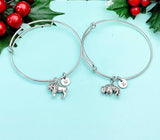 Silver Bison Buffalo Charm Bracelet, Wildlife Specialist Biologist Gifts, N1891M
