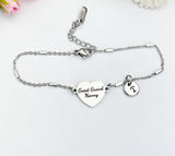 Great Grand Nanny Bracelet, Heart Charm Jewelry, Generational Family Gift for Her, D614