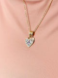 Gold Heart Colorful Cubic Zirconia Pendant Necklace – Anniversary Gift Jewelry, N6896