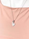Silver Heart Clear Cubic Zirconia Pendant Necklace, Dainty Romantic Gift Jewelry, N6897
