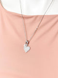 Silver Heart Clear Cubic Zirconia Pendant Necklace, Dainty Romantic Gift Jewelry, N6897