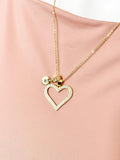 18K Gold Plated Heart Clear Cubic Zirconia Pendant Necklace, Dainty Anniversary Gift Jewelry N6901