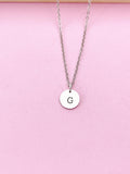 Silver or Gold Alphabet Letter Initial Charm Necklace Personalized Customized Monogram Made to Order Jewelry, N0001
