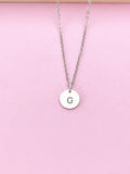 Silver or Gold Alphabet Letter Initial Charm Necklace Personalized Customized Monogram Made to Order Jewelry, N0001