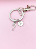 Question Mark Keychain, Initial Charm, Personalized Gift