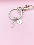 Question Mark Keychain, Initial Charm, Personalized Gift