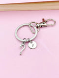 Question Mark Keychain, Initial Charm, Personalized Gift
