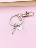 Question Mark Keychain, Initial Charm, Personalized Gift