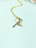 Gold Cardinal Charm Necklace – Dainty Bird Pendant Memorial Gift Jewelry, N3668