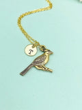 Gold Cardinal Charm Necklace – Dainty Bird Pendant Memorial Gift Jewelry, N3668