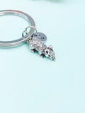 Silver Mouse Charm Keychain – Cute Animal Lover Gift Keychain, N6443K