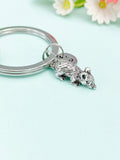 Silver Mouse Charm Keychain – Animal Lover Gift