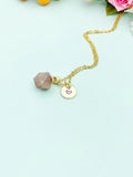 Strawberry Quartz Necklace, Natural Gemstone Jewelry, N4264