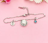 Teacup and Saucer Charm Bracelet in Silver, Tea Party Gift, N811BB