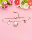 Teacup and Saucer Charm Bracelet in Silver, Tea Party Gift, N811BB