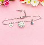 Teacup and Saucer Charm Bracelet in Silver, Tea Party Gift, N811BB