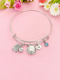 Silver Tea Bag Teacup and Saucer Charm Bracelet, N3805C