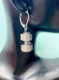 Silver Dumbbell Coil Charms Earrings – Fitness Lover Gift Jewelry, N6939