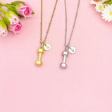 Dumbbell Charm Gold or Silver Necklace, N5731M