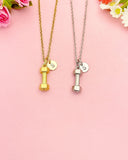 Dumbbell Charm Gold or Silver Necklace, N5731M