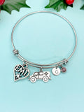 EMT Ambulance Birthstone Initial Charm Bracelet, N2139A