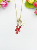 18K Gold Plated Lobster Gold Necklace, Ocean Beach Sea Life Lover Gift, N6943