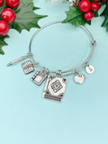 English Teacher Bracelet, Book Apple Textbook Pencil Charms – ELA Teacher Gift Jewelry N1492