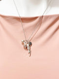 Silver Gym Weight Training Dumbbell Lightning Charm Necklace – Fitness Motivation Gift Jewelry, N987B