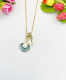 18K Gold Plated Scallop Seashell Gold Necklace, Ocean Beach Sea Life Lover Gift, N6945