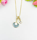 18K Gold Plated Scallop Seashell Gold Necklace, Ocean Beach Sea Life Lover Gift, N6945