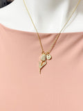 Gold Tulip Charm Necklace – Dainty Flower Pendant Spring Gift Jewelry, N3459
