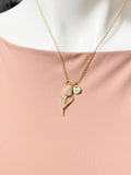 Gold Tulip Charm Necklace – Dainty Flower Pendant Spring Gift Jewelry, N3459