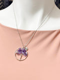 Tree Amethyst Necklace – Natural Gemstone Tree Pendant Gift Jewelry, N3906